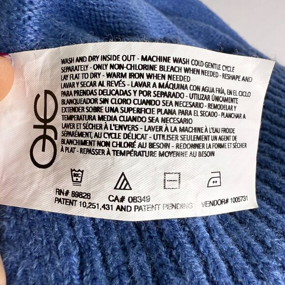 Christian Siriano Sweater Women's L Blue Pointelle Knit Pullover Split Hem 2/$25 - Picture 8 of 11